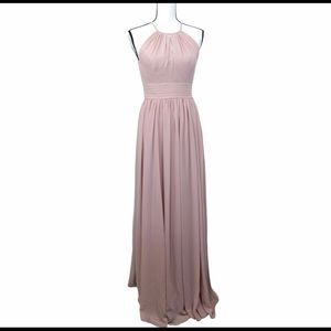 Levkoff Bridesmaid Frost Rose Pink Maxi Dress Sz 2 NWT